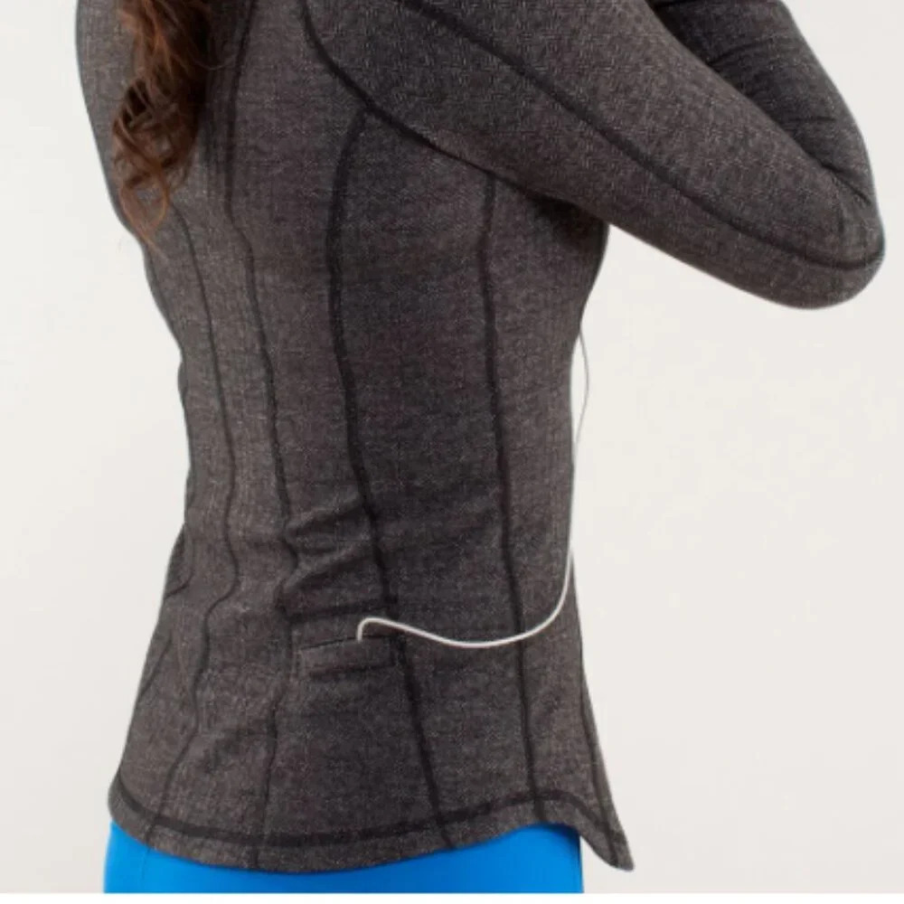 Lululemon Run: U-Turn Pullover Black / Heathered Coal size 8 - Picture 7 of 9